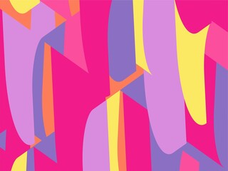 Beautiful of Colorful Art Pink, Purple, Yellow and Orange, Abstract Modern Shape. Image for Background or Wallpaper