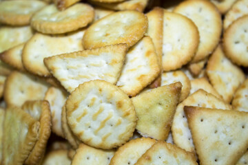 closeup snack cracker background texture