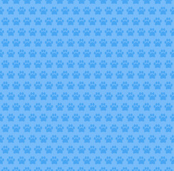 Paw Seamless Pattern Blue Design Background