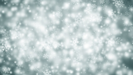 white and gray Christmas light with snowflake bokeh background, Winter backdrop wallpaper.