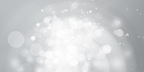 white and gray Christmas light with snowflake bokeh background, Winter backdrop wallpaper.