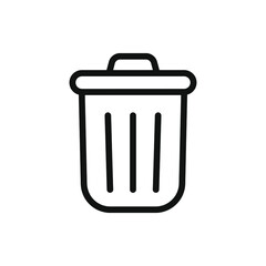 Trash can icon design line style isolated on white background. Vector illustration
