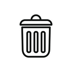 Trash can icon design line style isolated on white background. Vector illustration