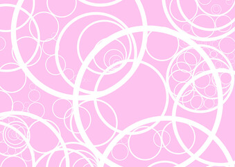 Round white circles on pink, abstract pattern design template