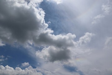 Blue sky and white cloud backgrounds and textures design, Nature create very beautifully.