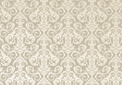 Beautiful damask pattern of brown and beige colors.