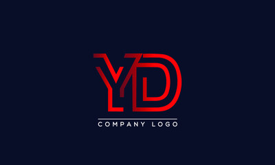Abstract unique modern minimal alphabet letter icon logo YD