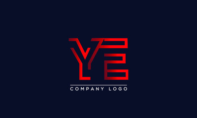 Abstract unique modern minimal alphabet letter icon logo YE