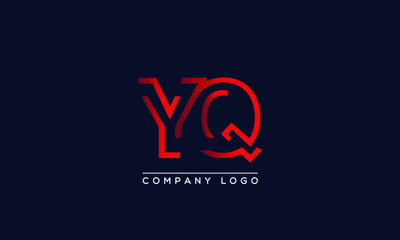 Abstract unique modern minimal alphabet letter icon logo YQ