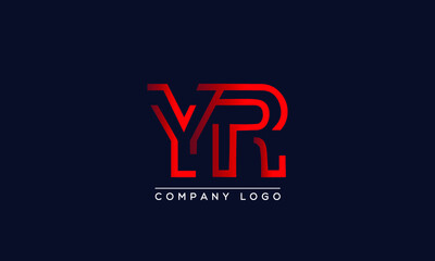 Abstract unique modern minimal alphabet letter icon logo YR