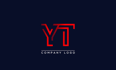 Abstract unique modern minimal alphabet letter icon logo YT