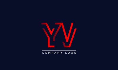Abstract unique modern minimal alphabet letter icon logo YV