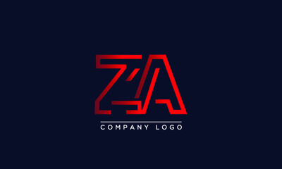 Creative Letters ZA Logo Design Vector Template. Initial Letters ZA Logo Design	 - obrazy, fototapety, plakaty