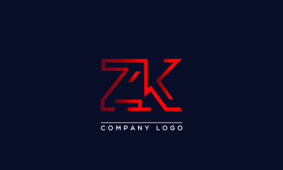 Creative Letters ZK Logo Design Vector Template. Initial Letters ZK Logo Design	