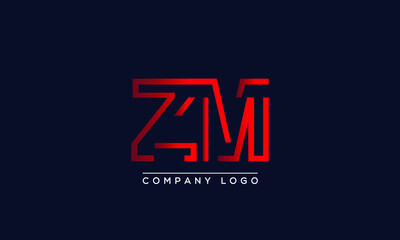 Fototapeta na wymiar Creative Letters ZM Logo Design Vector Template. Initial Letters ZM Logo Design 