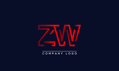 Creative Letters ZW Logo Design Vector Template. Initial Letters ZW Logo Design	 - obrazy, fototapety, plakaty