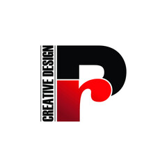 Letter PR simple logo design vector