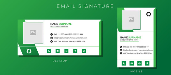 Business email signature with an author photo place Modern and minimal layout