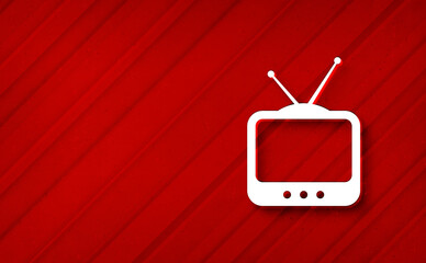 Obraz premium TV icon dreamy abstract red background diagonal stripe line illustration design