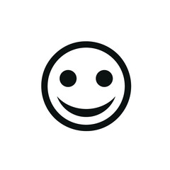 Smile Icon flat style isolated on white background. Happy face symbol for your web site design, logo, app, UI. Vector illustration