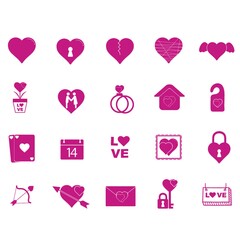 collection of valentine's day icons