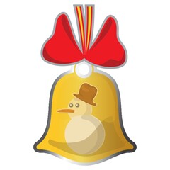 snowman in bell button