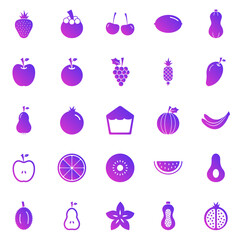 Fruit gradient icons on white background