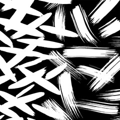 White and black vector. Grunge background. Abstract brush pattern.