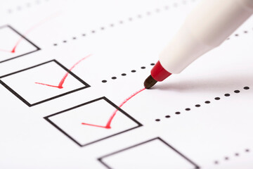 Check list and marker
