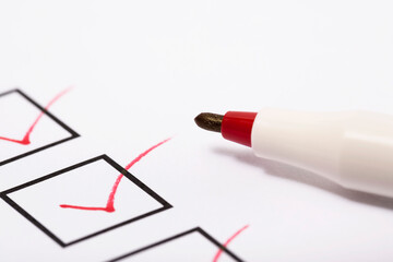 Check list and marker
