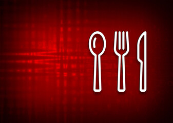 Cutlery icon motion flare red background illustration