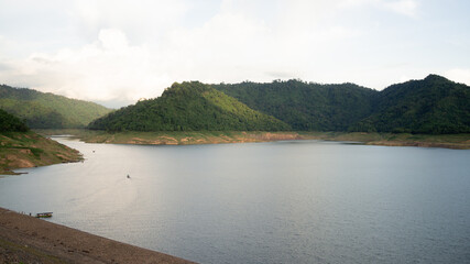 Fototapeta na wymiar The scenery around the Khun Dan Prakan Chon Dam in Nakonnarok province Thailand 22