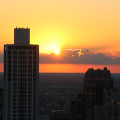 sunset in chicago