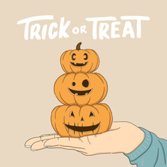 cute halloween pumpkin illustration