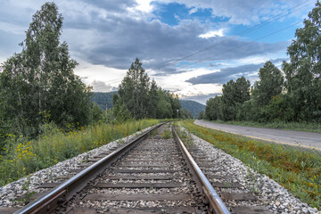 Fototapeta premium railway in the mountains