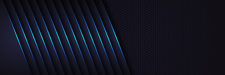 Abstract Creative modern blue light luxury background. Dark gray overlap hexagon mesh triangle line design modern futuristic background vector illustration