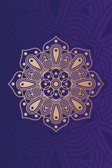 decorative floral mandala with purple background