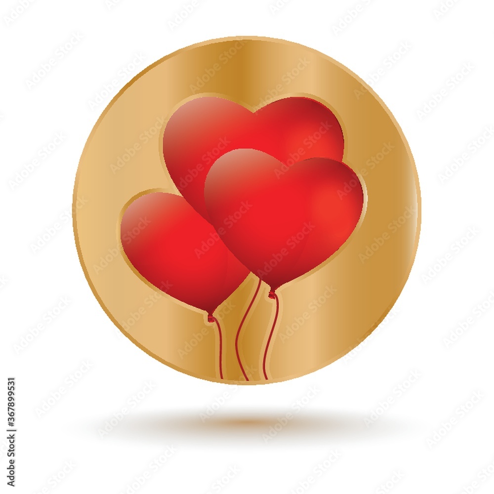 Sticker heart balloons