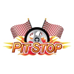 Obraz premium pit stop race sign