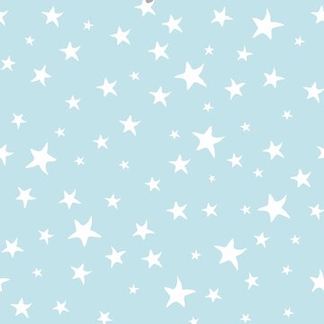 Bright background in stars for fabric textile Wallpaper © Евгения Юшина