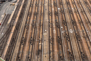 Aerial view of empty Train Yard