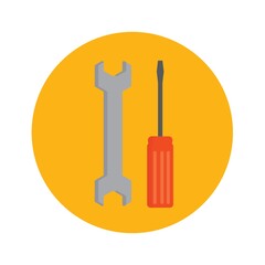 screwdriver and spanner