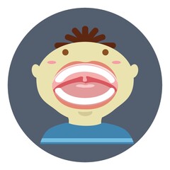 boy with mouth open