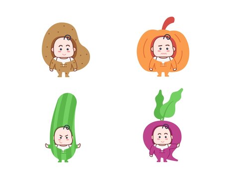 cute baby with vegetables costume