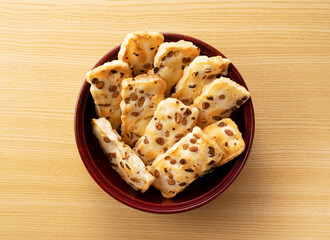 Japanese side dish.Japanese rice cake.