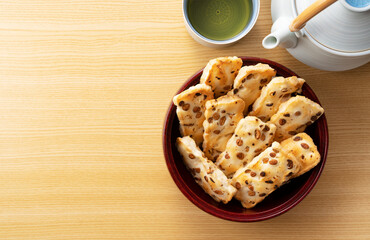 Japanese side dish.Japanese rice cake.