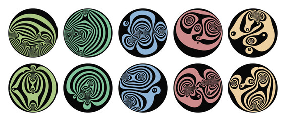 set of abstract vector illustration