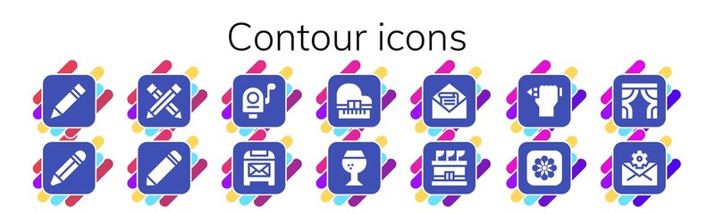 Modern Simple Set of contour Vector filled Icons