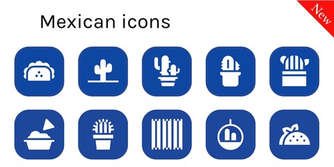 mexican icon set
