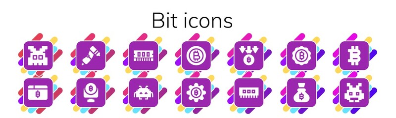 Modern Simple Set of bit Vector filled Icons